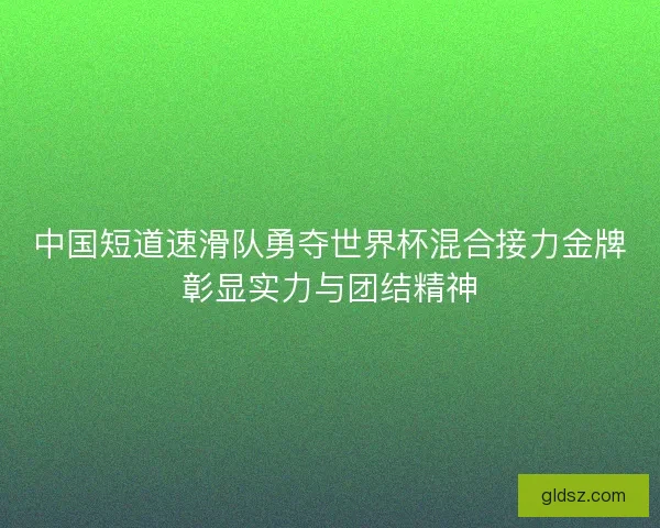 中国短道速滑队勇夺世界杯混合接力金牌彰显实力与团结精神